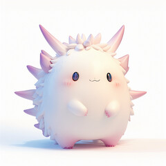 3D White Fluffy Character 