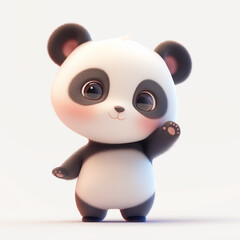 Panda portrayed in 3D cartoon style
