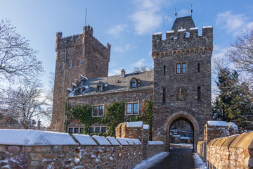 Burg Klopp in Bingen im Schnee