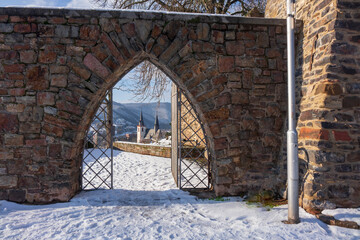 Burg Klopp in Bingen im Schnee