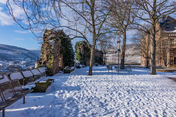 Burg Klopp in Bingen im Schnee