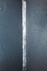 Butt welding of two steel plates.