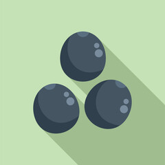 Black lentil seed icon flat vector. Grain food farm. Meal botany