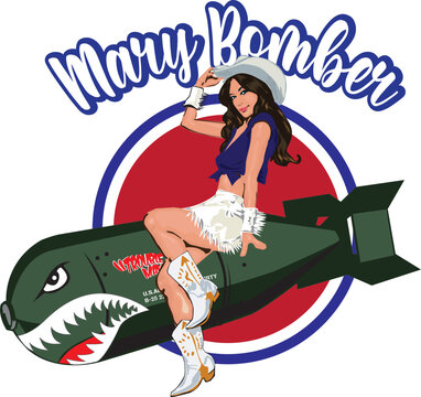 WWII Pilot Nose Art Pin Up Girl Air Forces	
