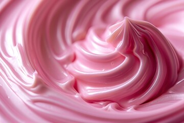Swirl of pink sweetness, creamy fruity ice cream texture