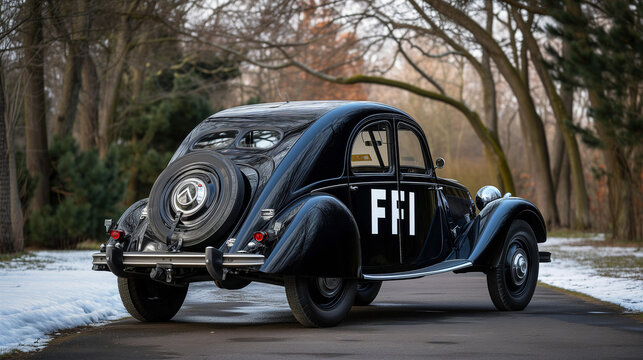 AI-Generated Image of Vintage French Front-Wheel Drive Car with FFI Inscription