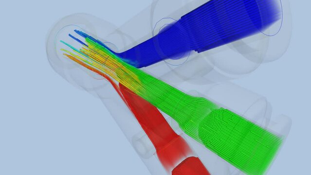 CFD simulation Computational fluid dynamics - Double Wye Reducers Pipe fitting temperature simulation