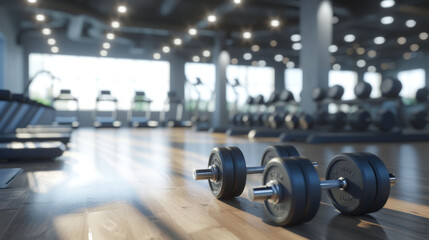 gym weights, training and training space generative ai - obrazy, fototapety, plakaty