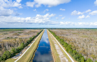 aerial view of canal waterway
