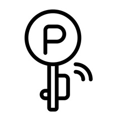 Smart parking area icon with line style