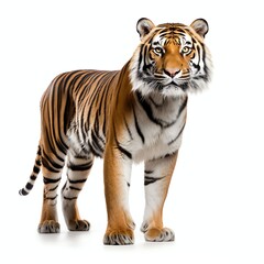 Obraz premium a bengal tiger, studio light , isolated on white background