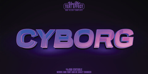 Cyborg editable text effect, customizable robot and cyberpunk 3D font style