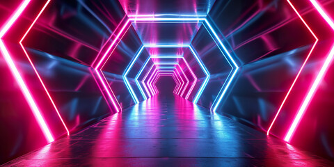 Neon light abstract background. Data transfer