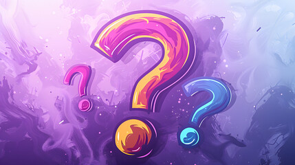 question mark draw on a purple background