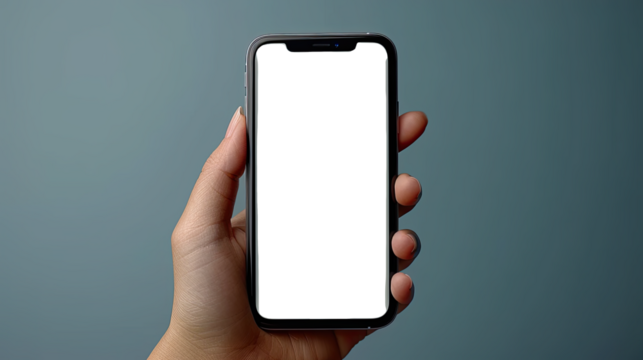 Person Holding Cell Phone With  transparent  Screen