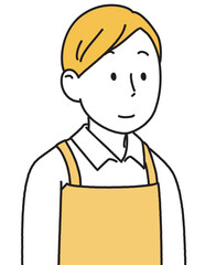 エプロンをした男性　　シンプルイラスト
