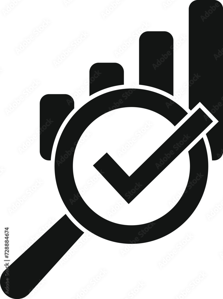 Poster approved graph idea icon simple vector. business customer. review result