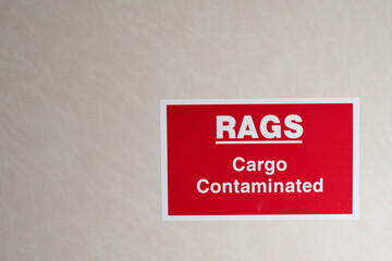 cargo contaminated rags logo as an idea to segregate for marine pollution control on board ship