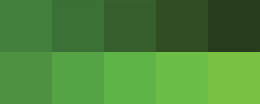 Green color palette vector illustration