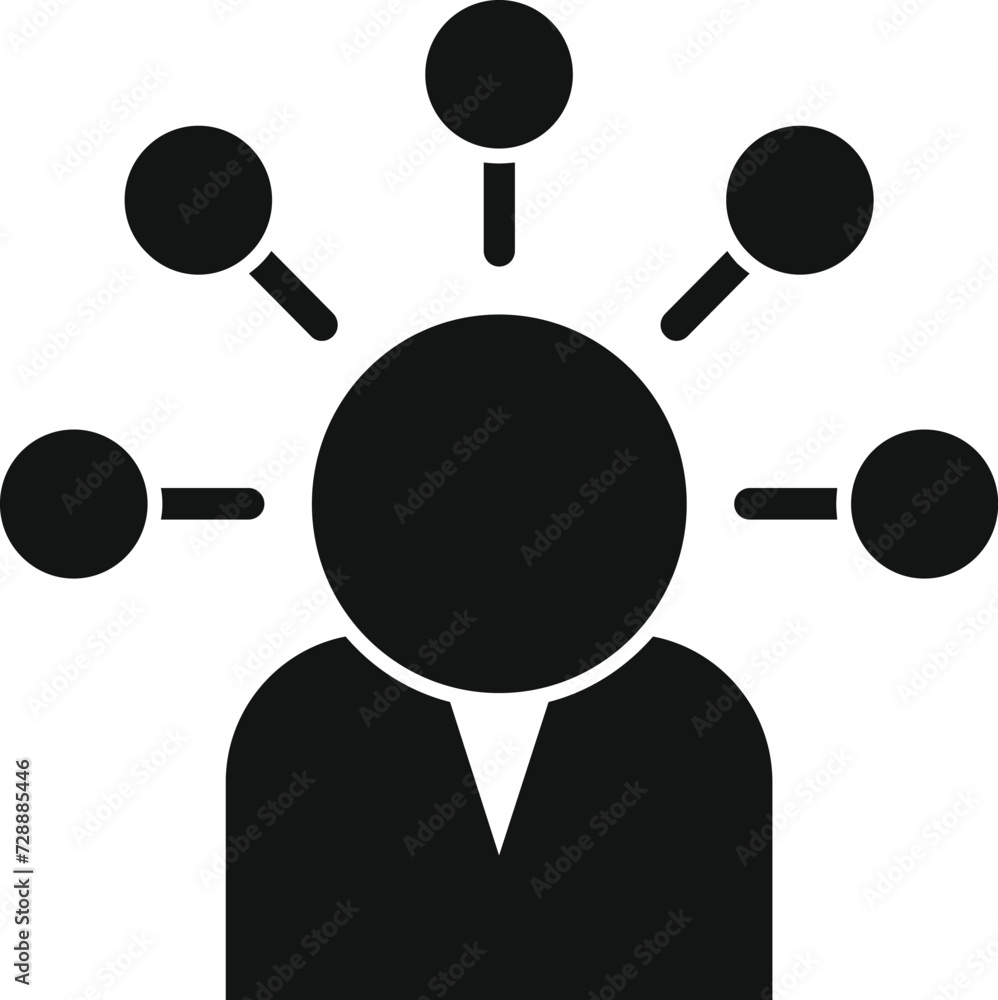 Aufkleber person case choice icon simple vector. business data. insight science data