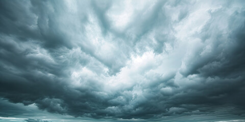 Panorama view of overcast sky. Dramatic gray - obrazy, fototapety, plakaty
