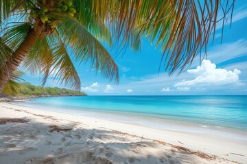 Beach and coconut trees