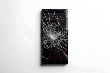 smartphone with a broken screen