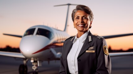 Pilot standing in front of a plane