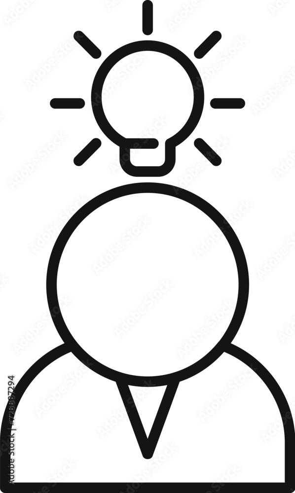 Poster bulb idea brainstorm icon outline vector. customer review. case study risk