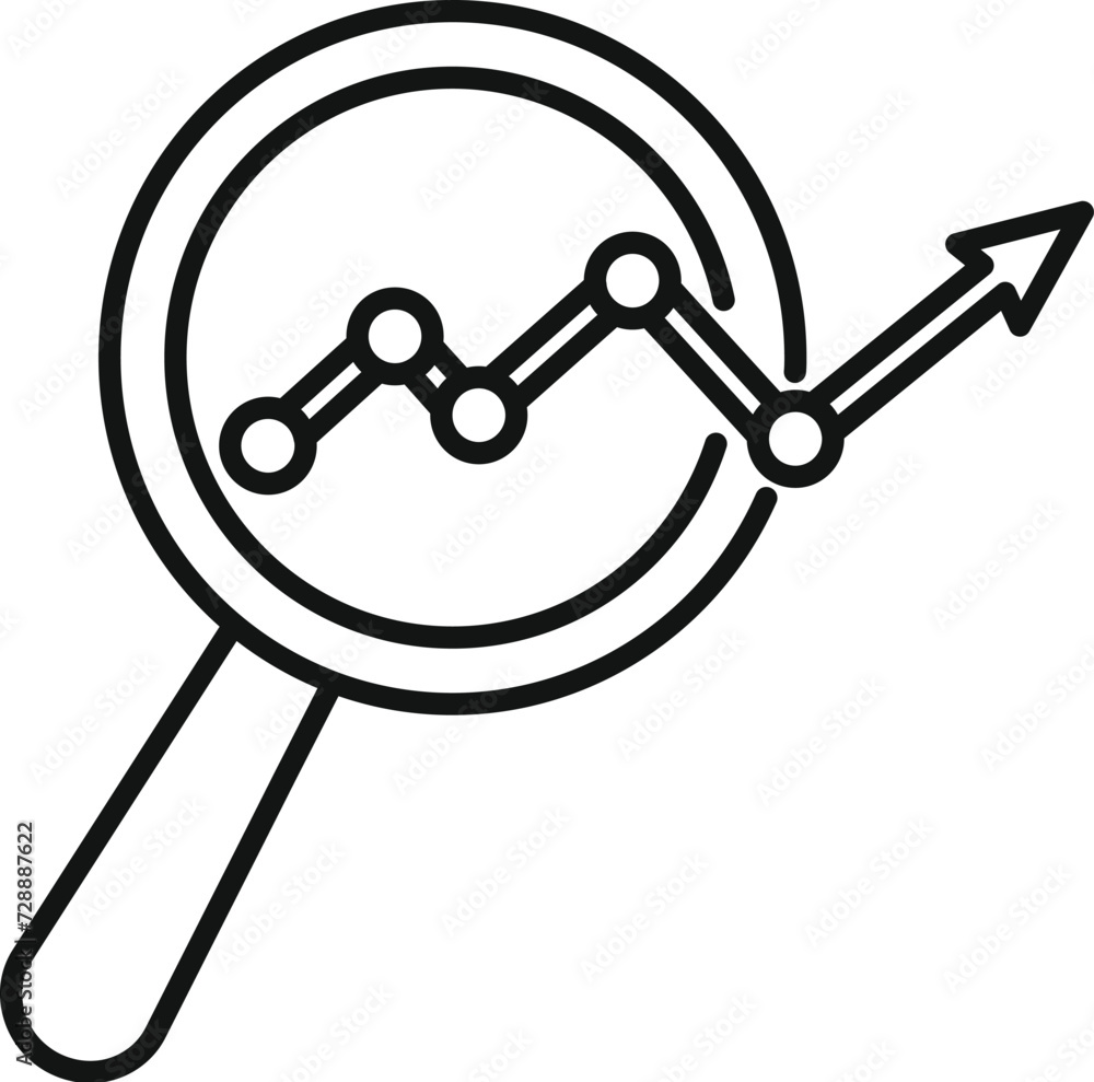 Poster control explore graph icon outline vector. study case risk. data science