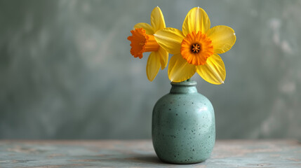 Vibrant Spring Daffodils Bask in Natural Light on Table