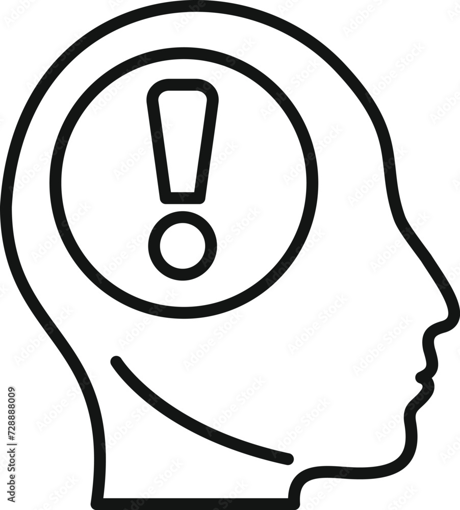 Poster new brain idea icon outline vector. problem data. focus solution study