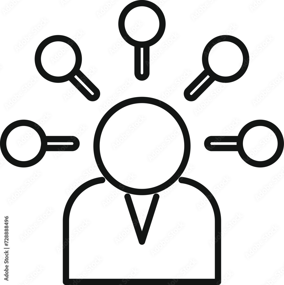 Poster person case choice icon outline vector. business data. insight science data