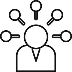 Person case choice icon outline vector. Business data. Insight science data