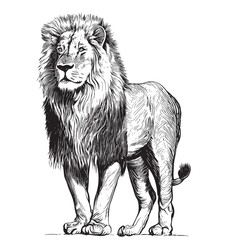 Lion portrait lion standing