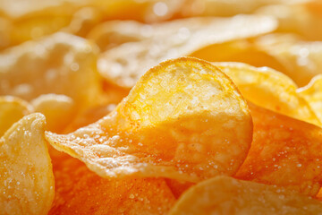 Potato chips, close up.