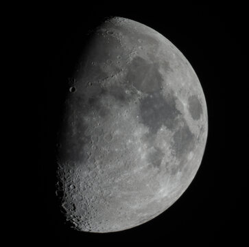 Moon in growing phase (waxing gibbous). Taken by telescope. Awes