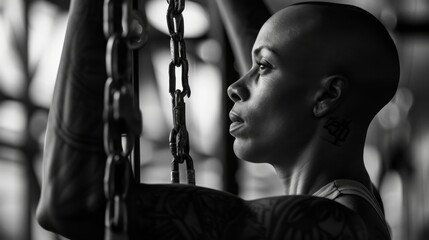 woman determining to face cancer with the best attitude and lifestyle generative ai