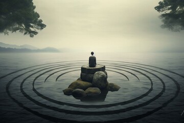 Concept of mindfulness found on target. Generative AI
