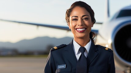 Pilot standing in front of a plane