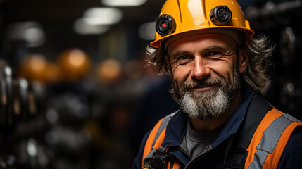 Fototapeta premium Portrait of Industry maintenance engineer man, construction concept