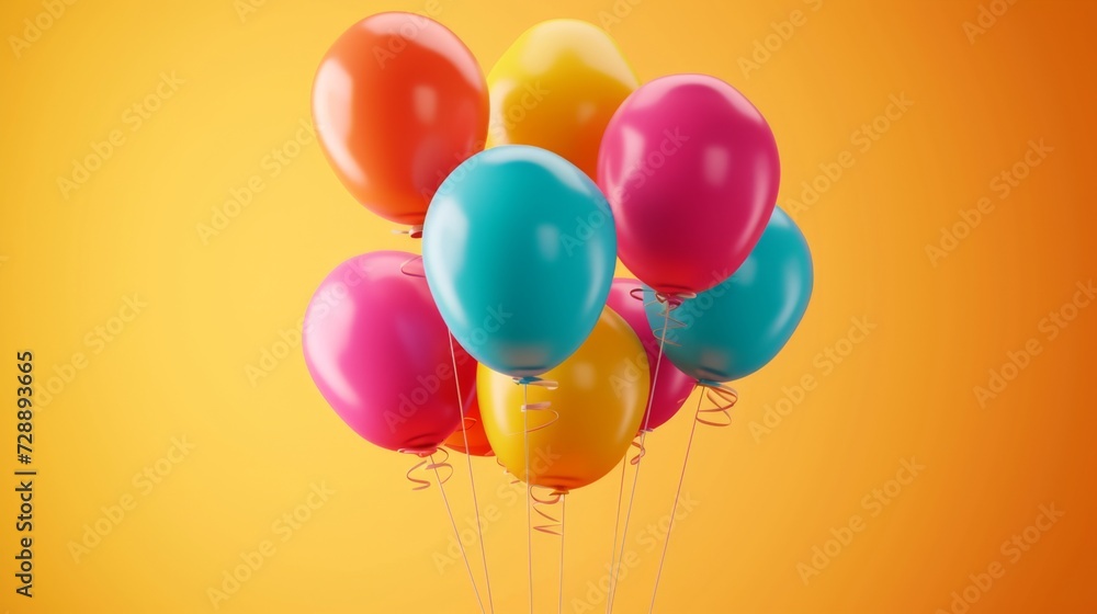 Aufkleber floating balloons on a plain background generative ai