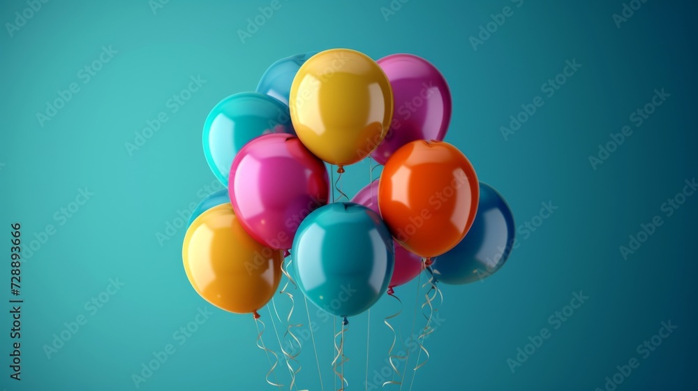 Aufkleber floating balloons on a plain background generative ai