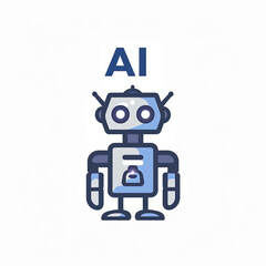 Isolated AI robot icon on white background
