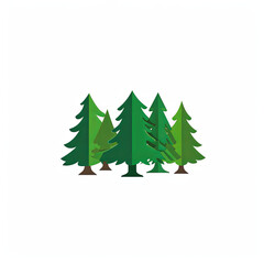 Obraz premium Isolated forest logo on white background