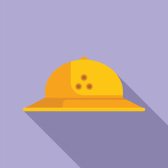 Travel sun hat icon flat vector. Retirement holiday. Finance active people