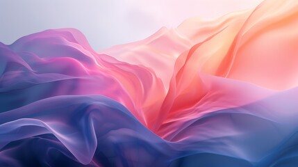 Obraz premium Vibrant Gradient Abstract Background: Flowing Silk Texture in Pastel Color Spectrum
