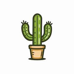 Isolated cactus icon on white background