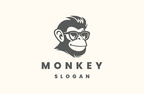 monkey logo design icon vector template 