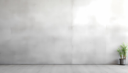 Empty white concrete room and floor background, Perspective grey gradient concrete room for interior background, backdrop,  Gray grunge cement room with space for product display mockup, template